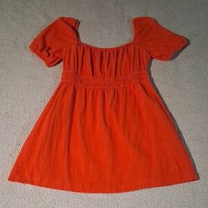 Allie Rose Babydoll Red Puff Sleeve Mini Dress Medium